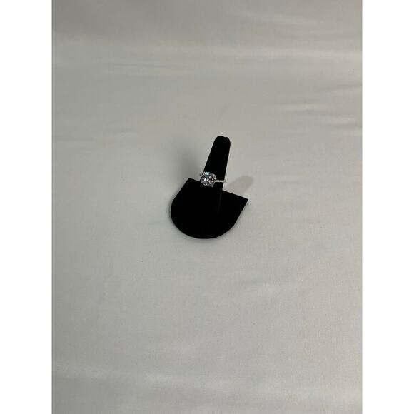 Estate Jewelry Square Cushion Cut Silver Cocktail Ring Sz 7.5 - Picture 4 of 15